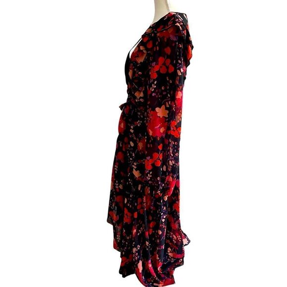 Slate & Willow Floral Midi Wrap Dress Size XL - Picture 8 of 10